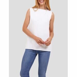 Majestic Filatures Paris Soft Touch Tank Top Size Small White Sleeveless Viscose